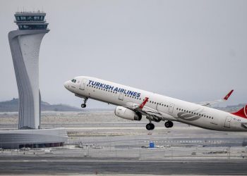 Direğe çarpan THY uçağı gökyüzünde