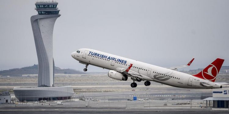 Direğe çarpan THY uçağı gökyüzünde