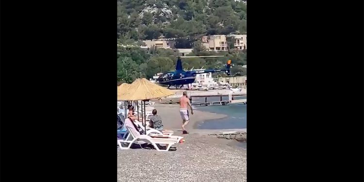 SHGM plaja iniş yapan helikopter için hareket geçti