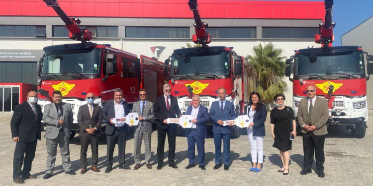 HEAŞ, 3 adet Volkan itfaiye aracı teslim aldı