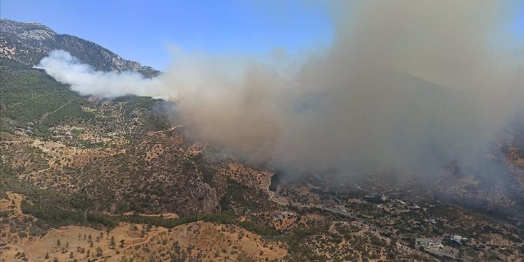 Datça’daki orman yangınına 21 hava aracı müdahale ediyor