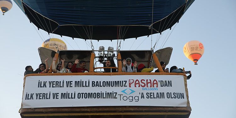 Yerli balon TOGG için uçtu
