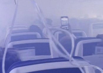 Uçak kuşlara çarptı, kabini duman kapladı