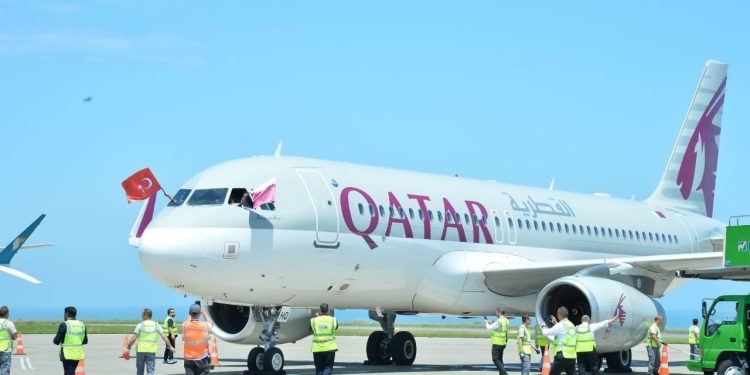 Doha’dan Trabzon’a ilk uçak seferi gerçekleşti