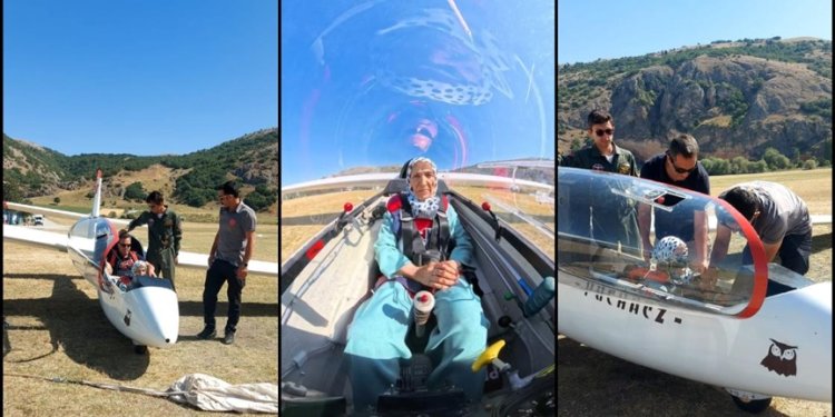 Huzurevinde kalan 83 yaşındaki kadın uçma hayalini gerçeğe dönüştürdü